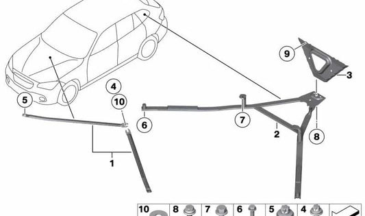 Right stabilizer bar for BMW E84 (OEM 51612993032). Original BMW