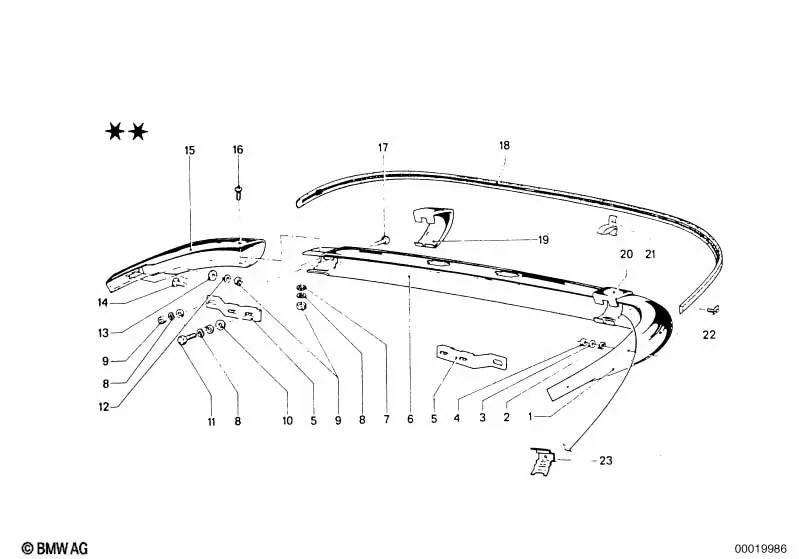 Moldura de parachoques para BMW serie 3 E46, F30, F80 (OEM 51121814696). Original BMW