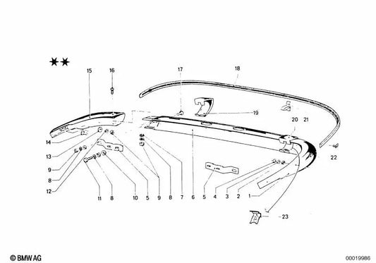 Stoßstangenleiste für BMW 3er E46, F30, F80 (OEM 51121814696). Original BMW