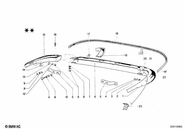 Moldura de parachoques para BMW serie 3 E46, F30, F80 (OEM 51121814696). Original BMW