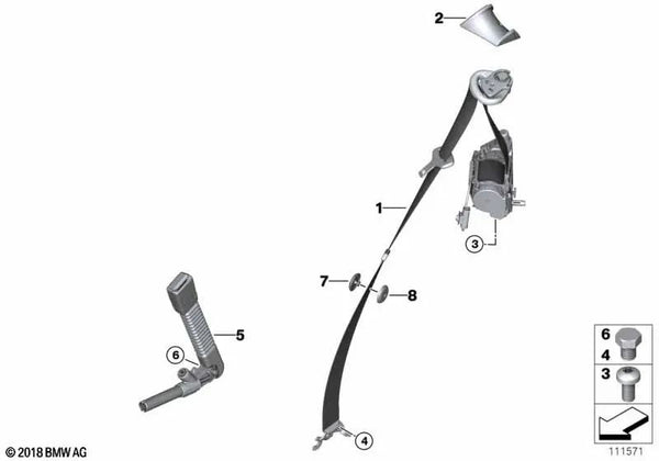 Obergurt izquierdo para BMW Z4 E85, E86 (OEM 72119117217). Original BMW.