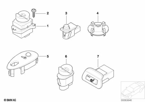 Interruptor del depósito/maletero para BMW Z8 E52 (OEM 61318377808). Original BMW