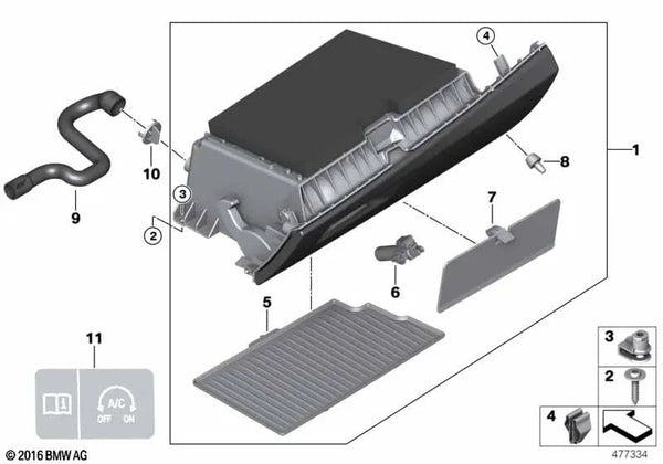 Tapa de la Caja de Fusibles para BMW Serie 2 F45, F46 (OEM 51166839241). Original BMW