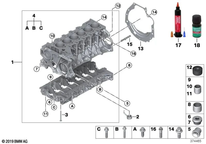 Abdeckblech für BMW 3er F80, F80N; Serie 4 F82, F83 (OEM 11147848842). Original BMW.