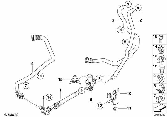 Manguera de agua para BMW X5 E70, X6 E71 (OEM 64216945269). Original BMW