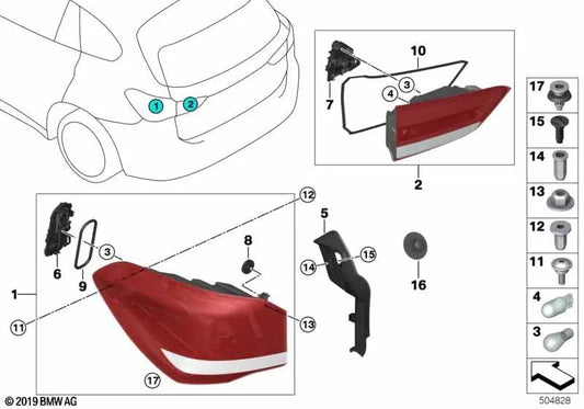 Left water gutter cover for BMW X1 F48N, F49N (OEM 63217478289). Genuine BMW