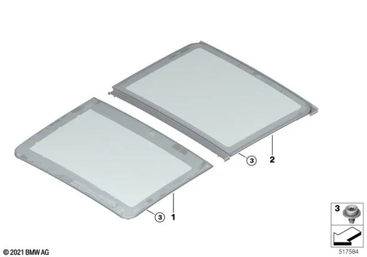 Rear glass cover for BMW X1 U11 (OEM 54125A3C148). Original BMW