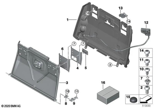 Repair kit for BMW 2 Series F22N, F23N, 3 Series F34, F34N (OEM 52207349062). Original BMW.