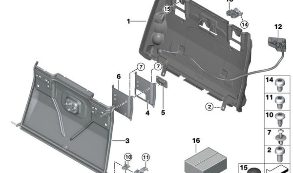 Soporte exterior derecho OEM 52207368428 para BMW F23. Original BMW.