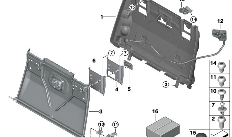 OM 52207342341 support unlock lever for BMW F23. Original BMW.