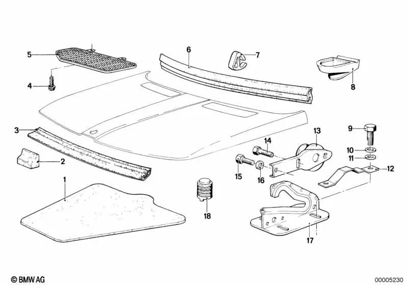 Rejilla de captura derecha para BMW Serie 3 E21 (OEM 51231840422). Original BMW