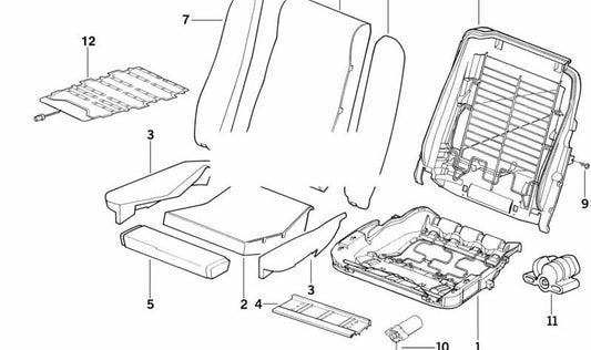 Sensor de detección del asiento del copiloto OEM 65778367596 para BMW Serie 8 (E31). Original BMW.