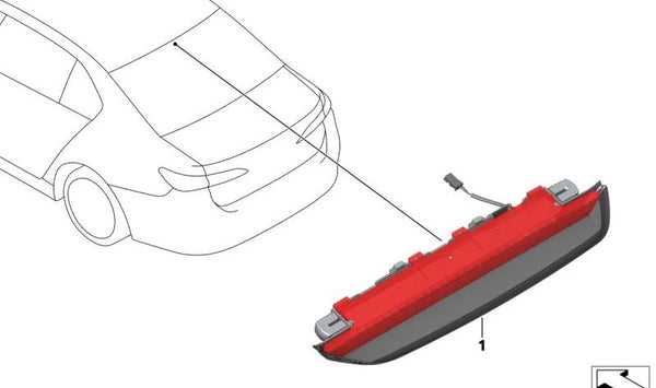 Luz de freno tercera OEM 63259464193 para BMW (Modelos compatibles: F30, F31, F34). Original BMW.