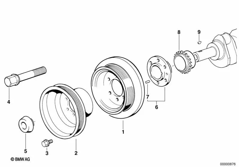 Amortiguador de vibraciones para BMW E36 (OEM 11232245345). Original BMW