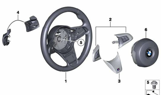 Volante Deportivo M de Cuero con Palancas de Cambio para BMW Z4 E89 (OEM 32307842926). Original BMW