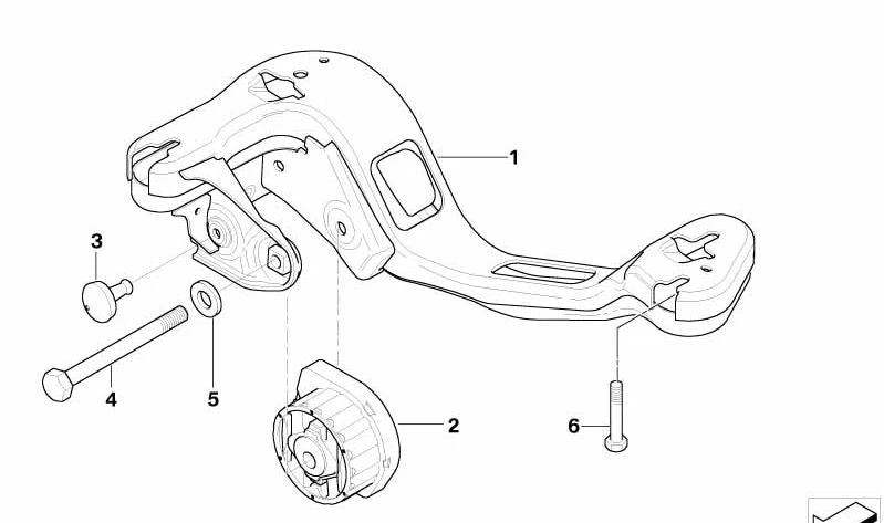 Soporte de transmisión para BMW E83 (OEM 22313402271). Original BMW