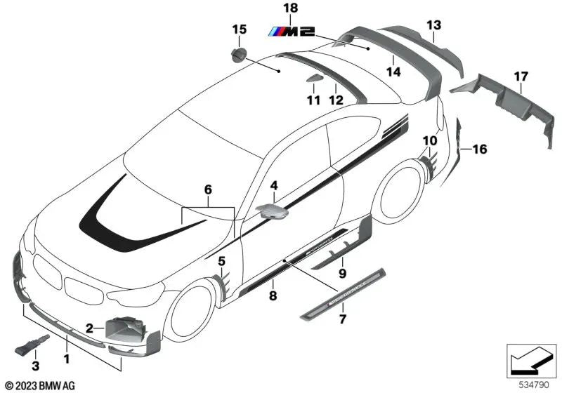 Cinta de remolque para BMW F40, F87, G42, G87, G20, G21, G28, G23 (OEM 72155A709F6). Original BMW