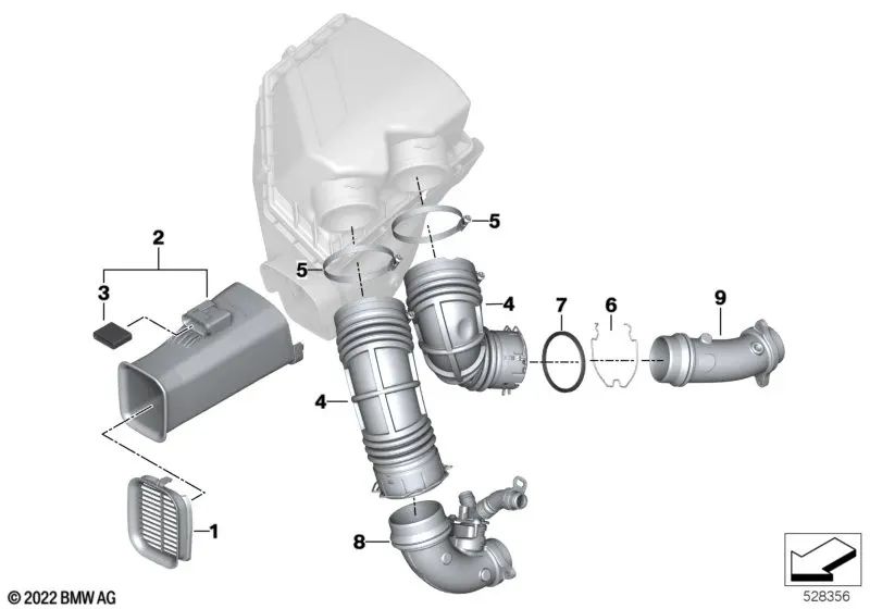 Formdichtung para BMW G20, G21, G22, G23, G26, G29 (OEM 13718697847). Original BMW.