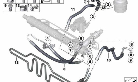 Return Pipe for BMW 1 Series E82, E88, 3 Series E90, E91, E92, E93 (OEM 32416796333). Genuine BMW