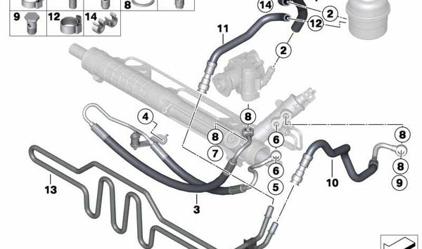 Tubo de Retorno para BMW Serie 1 E82, E88, Serie 3 E90, E91, E92, E93 (OEM 32416796333). Original BMW