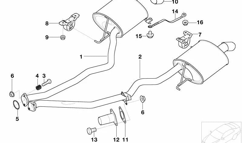 Soporte de Goma para BMW X5 E53 (OEM 18201439497). Original BMW