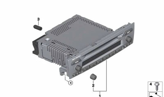 Rádio BMW CD OEM 65129343210 para BMW E81, E82, E87, E88, E90, E91, E92, E93, E84, E89. BMW original.