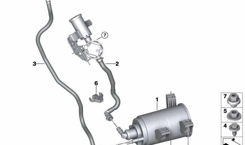 Tubería de ventilación operativa para BMW X3 F97, G01, G08, X4 F98, G02 (OEM 16137404091). Original BMW.