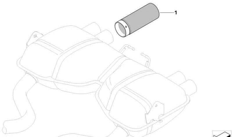 Embellecedor de Tubo de Escape para BMW E90N (OEM 18107845681). Original BMW