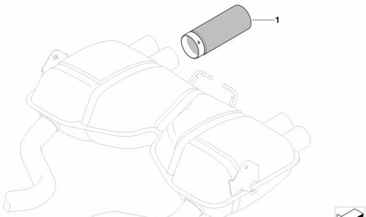 Embellis du tube d'échappement pour BMW E90N (OEM 18107845681). BMW d'origine