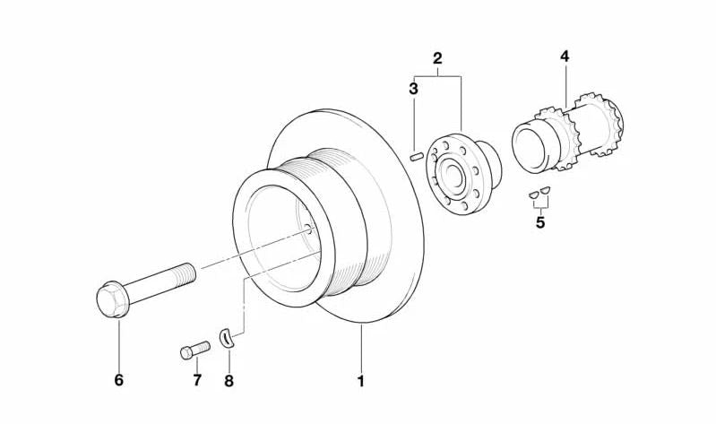 Amortiguador de vibraciones para BMW E39, E38, E31, E53 (OEM 11231741773). Original BMW