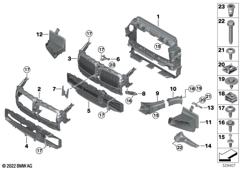 Cubierta Central para BMW Serie 4 G22, G23, G26 (OEM 51749854484). Original BMW