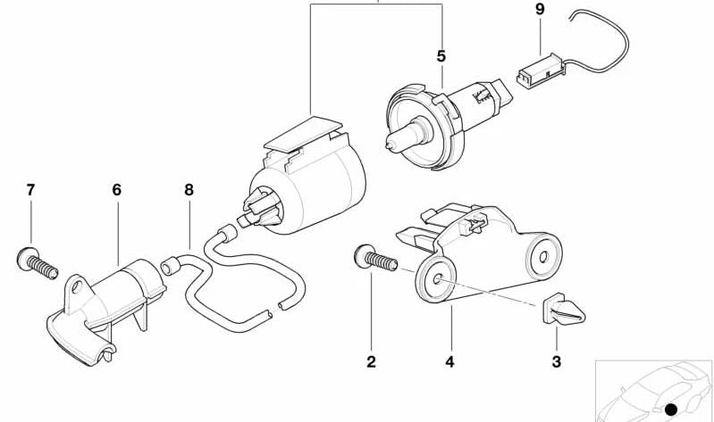 Guía de luz puerta delantera para BMW Serie 7 E38 (OEM 63318380169). Original BMW