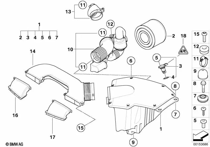 Fuelle para BMW Serie 1 E82, E88 Serie 3 E90, E91, E92, E93 X1 E84 (OEM 13717536004). Original BMW.