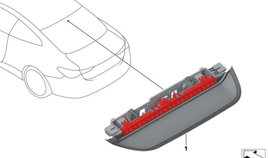 Troisième feu de freinage OEM 63257477630 pour BMW G26. BMW d'origine.