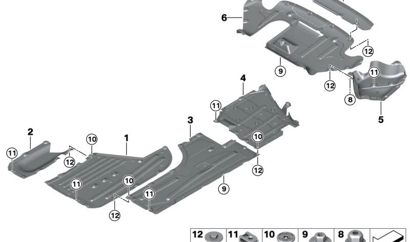 Difusor trasero OEM 51757428190 para BMW G20, G21, G22. Original BMW.