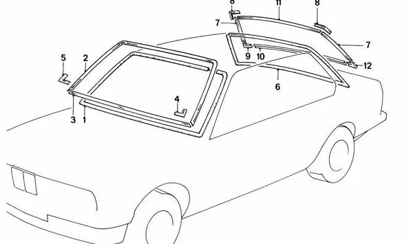 Tapa de esquina derecha para BMW E28 Serie 5 (OEM 51311961252). Original BMW.