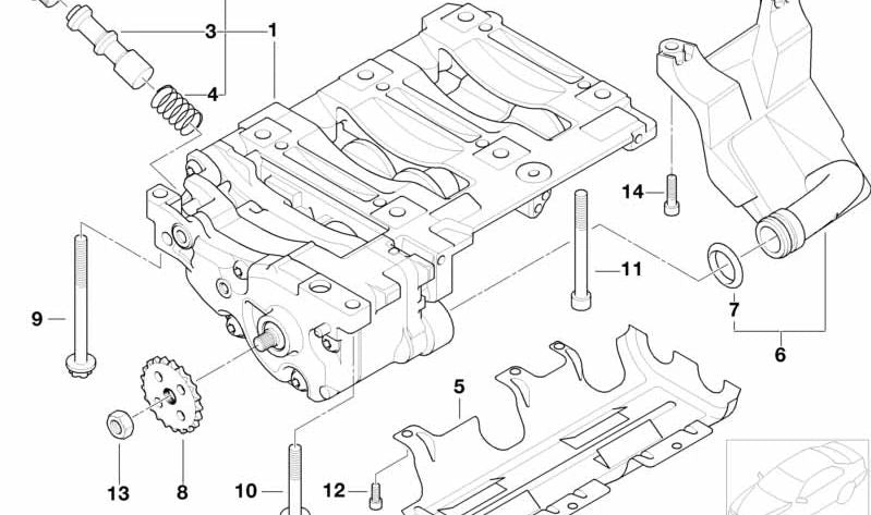 Unidad de Bomba de Aceite y Árboles de Equilibrado para BMW E81, E82, E87, E88, E46, E91, E92, E93, E60N, E84, E85 (OEM 11277594471). Original BMW