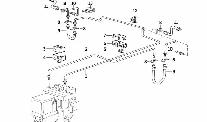 Soporte para BMW Serie 5 E34, Serie 7 E32 (OEM 37131131808). Original BMW