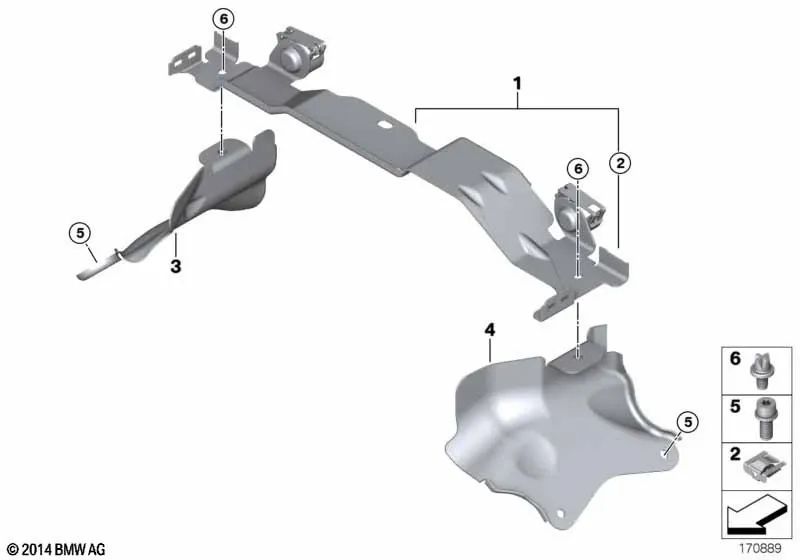 Soporte del amortiguador de ruido de admisión para BMW F07, F10N, F11N, F06, F12, F13, F01N, F02N (OEM 13717601903). Original BMW.