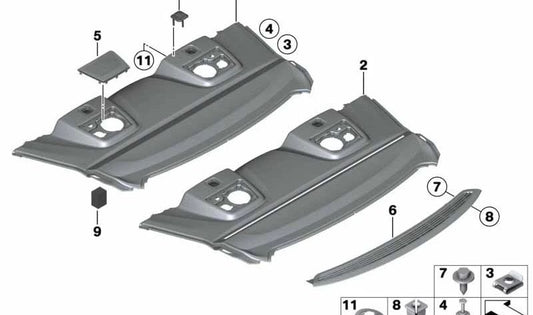 OEM 51467230011 Autohalter -Belüftungsnetz für BMW F06, F12, F13. Original BMW.