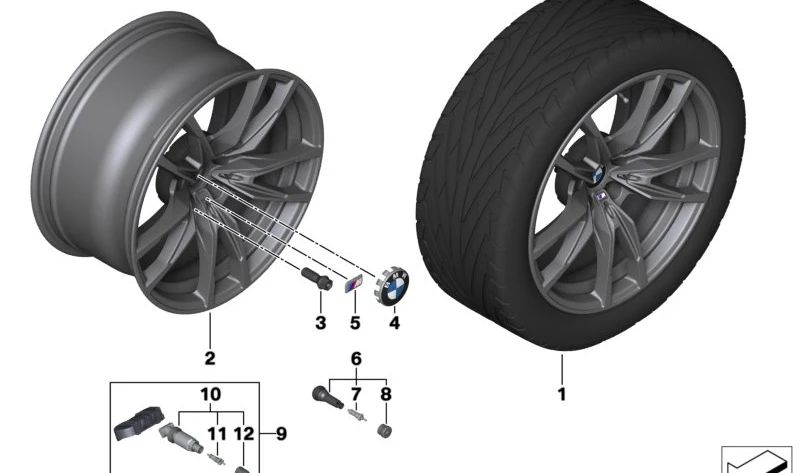Llanta de Aleación Orbitgrey para BMW G80, G82 (OEM 36108093831). Original BMW