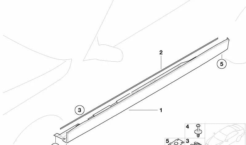 Cubierta del umbral izquierda para BMW E38 (OEM 51718242715). Original BMW