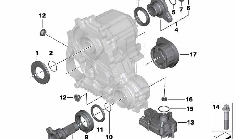 Anillo elástico para BMW E90, E91, E92, E60, E61, F07, F10, F11, F01, F02, E84 (OEM 27107546679). Original BMW