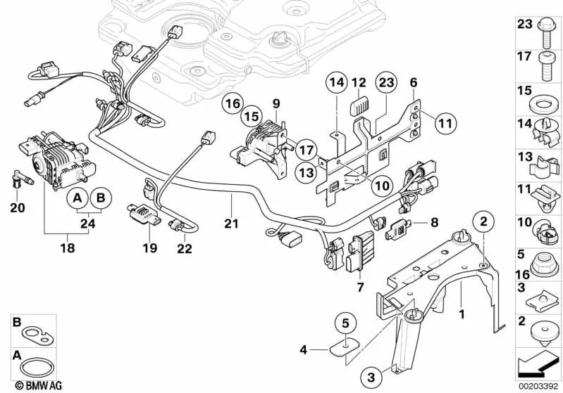 Arandela para BMW Serie 3 E90, E90N, E91N, E92, E92N, E93, E93N (OEM 16137165512). Original BMW