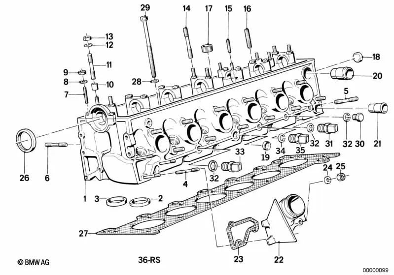 Junta libre de amianto para BMW Serie 3 E30, Serie 5 E28, E34 (OEM 11121279082). Original BMW