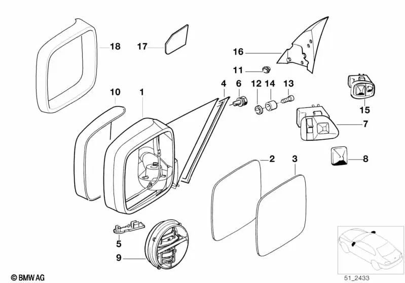 Right frame for BMW 3 Series E36, 5 Series E34 (OEM 51164197450). Original BMW