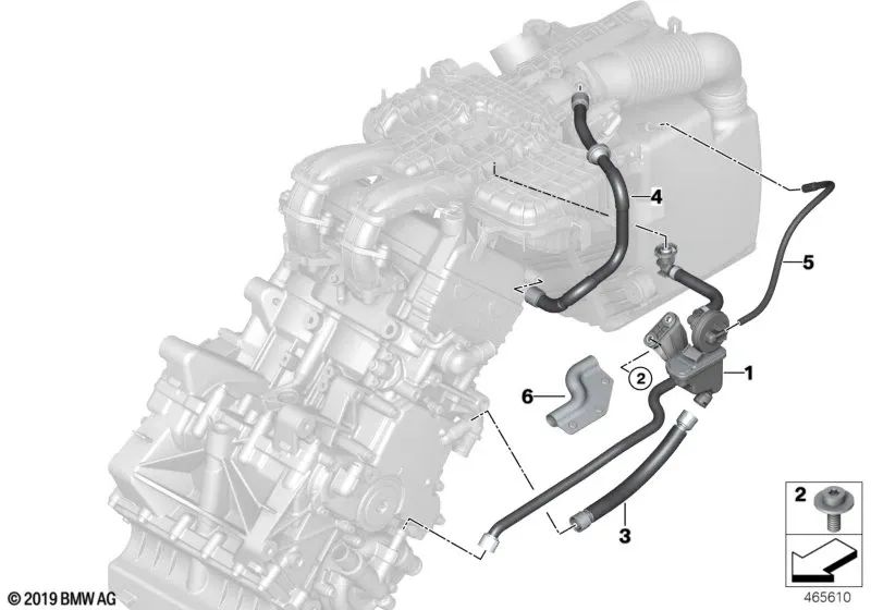 Tubo de vacío para BMW I01, I01N (OEM 11158544836). Original BMW.