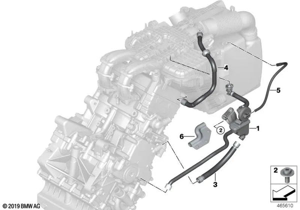 Tubo de vacío para BMW I01, I01N (OEM 11158544836). Original BMW.