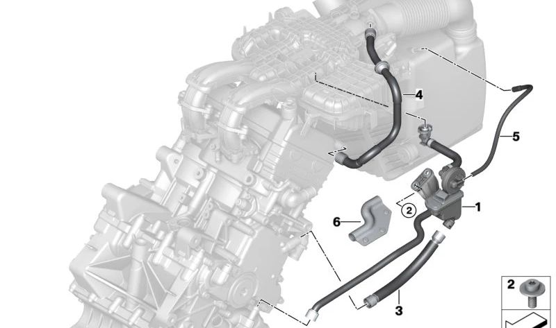 Separador de aceite para BMW I01, I01N (OEM 11158544835). Original BMW.