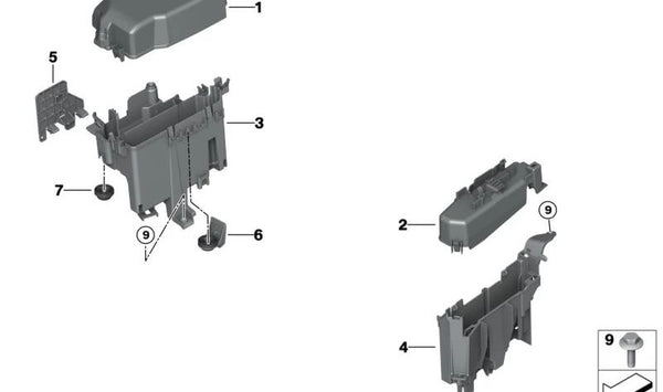 Soporte de sensor de admisión OEM 13718591624 para BMW G05, G18, F95, G06, F96, G07. Original BMW.